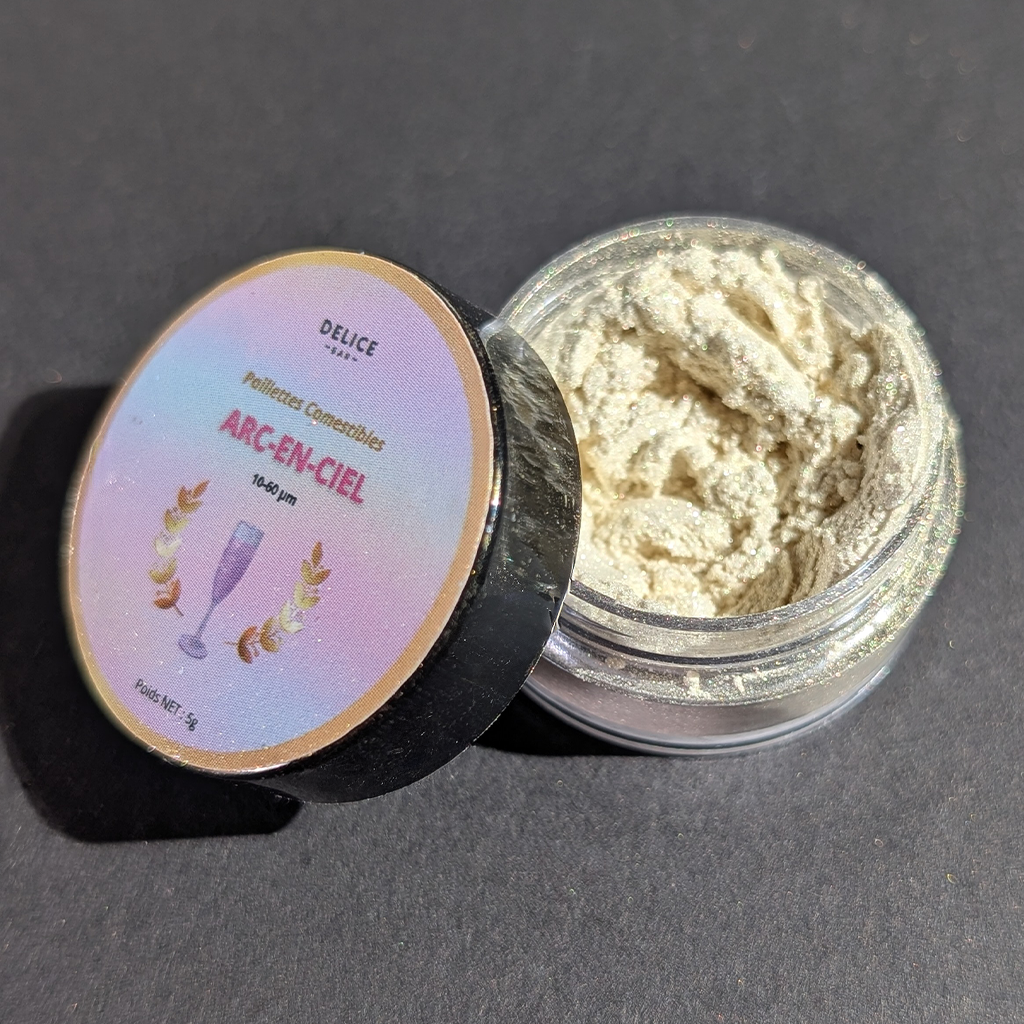 Paillettes Comestibles Cocktail Sans Goût - Arc en Ciel Irisé
