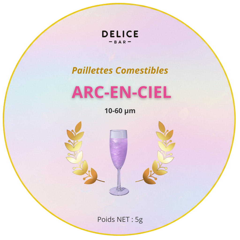 Paillettes Comestibles Cocktail Sans Goût - Arc en Ciel Irisé