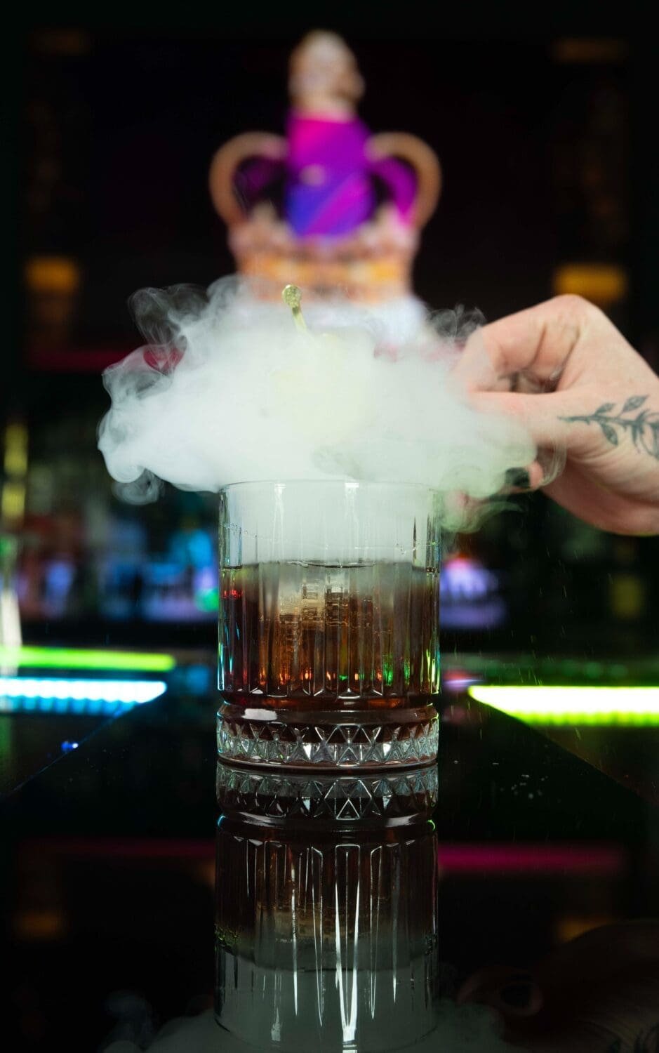 Bulle fumée à cocktail éclatée