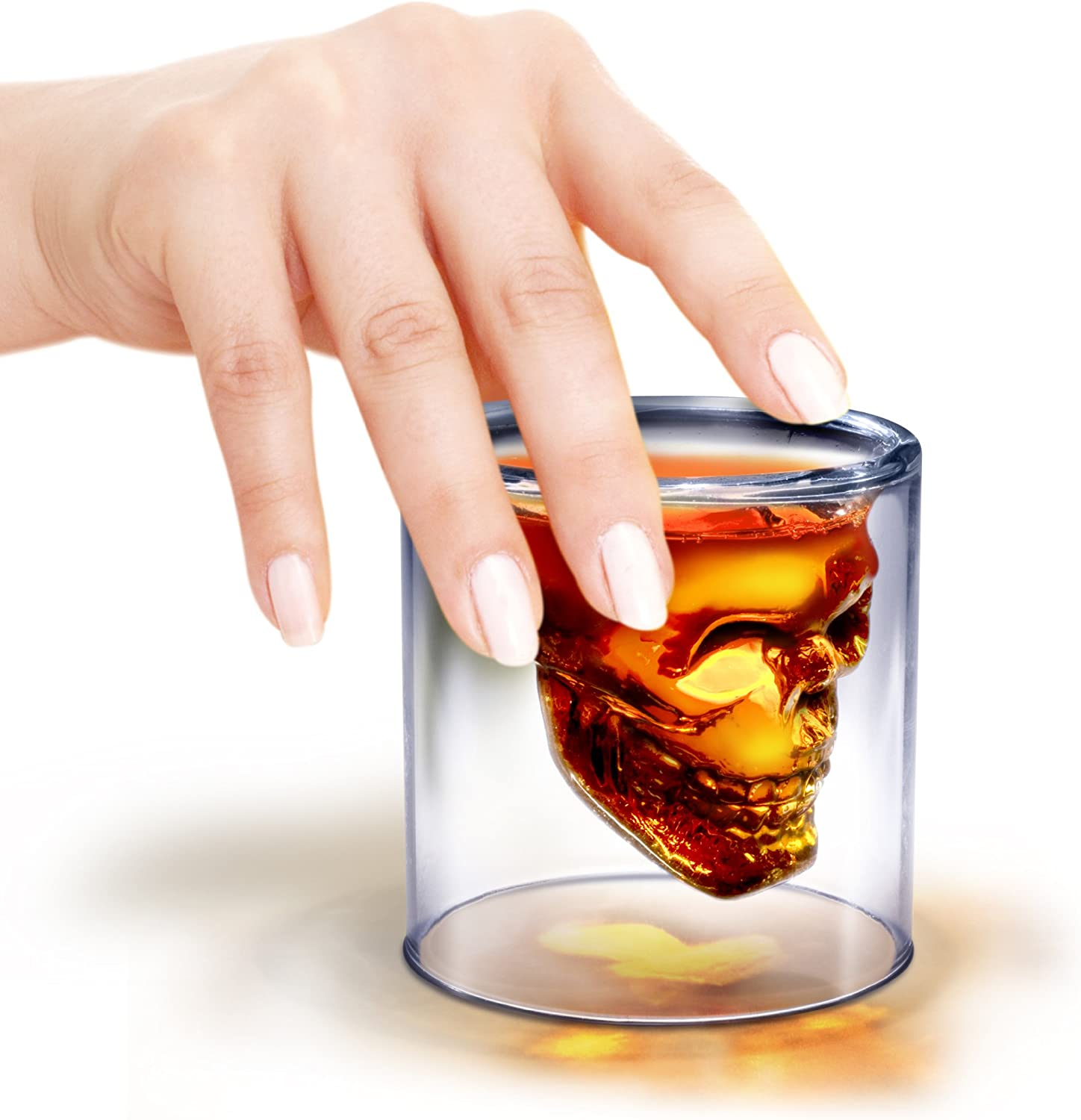 Lot de 6 verres à shot crâne 3D – format 4,7 cm