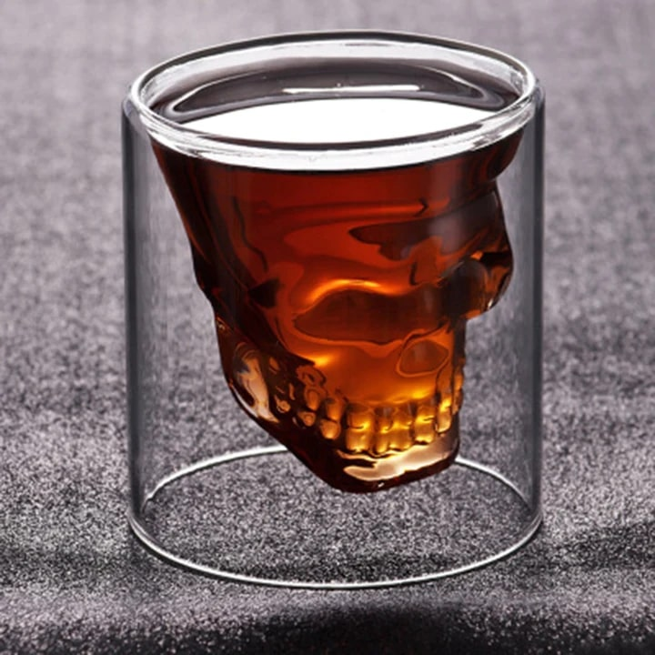 Lot de 6 verres à shot crâne 3D – format 4,7 cm