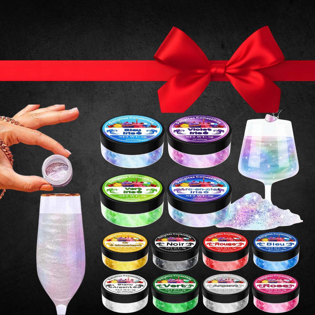 Lot de 12 Paillettes Comestibles