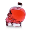 Carafe à whisky tête de mort – verre transparent sculpté – vue 1