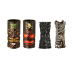 Coffret de 4 verres Tiki – masques polynésiens assortis