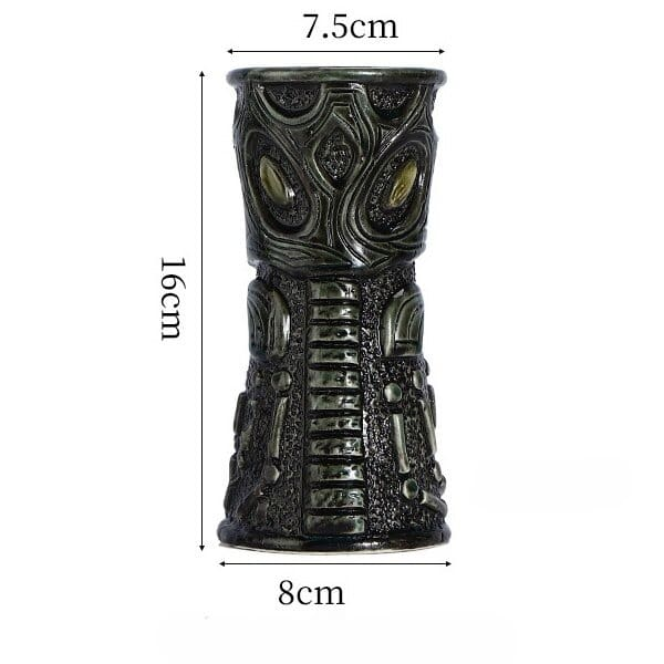 Coffret de 4 verres Tiki – masques polynésiens assortis