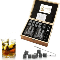 Coffret whisky en bois – 2 verres et 8 pierres – vue 1
