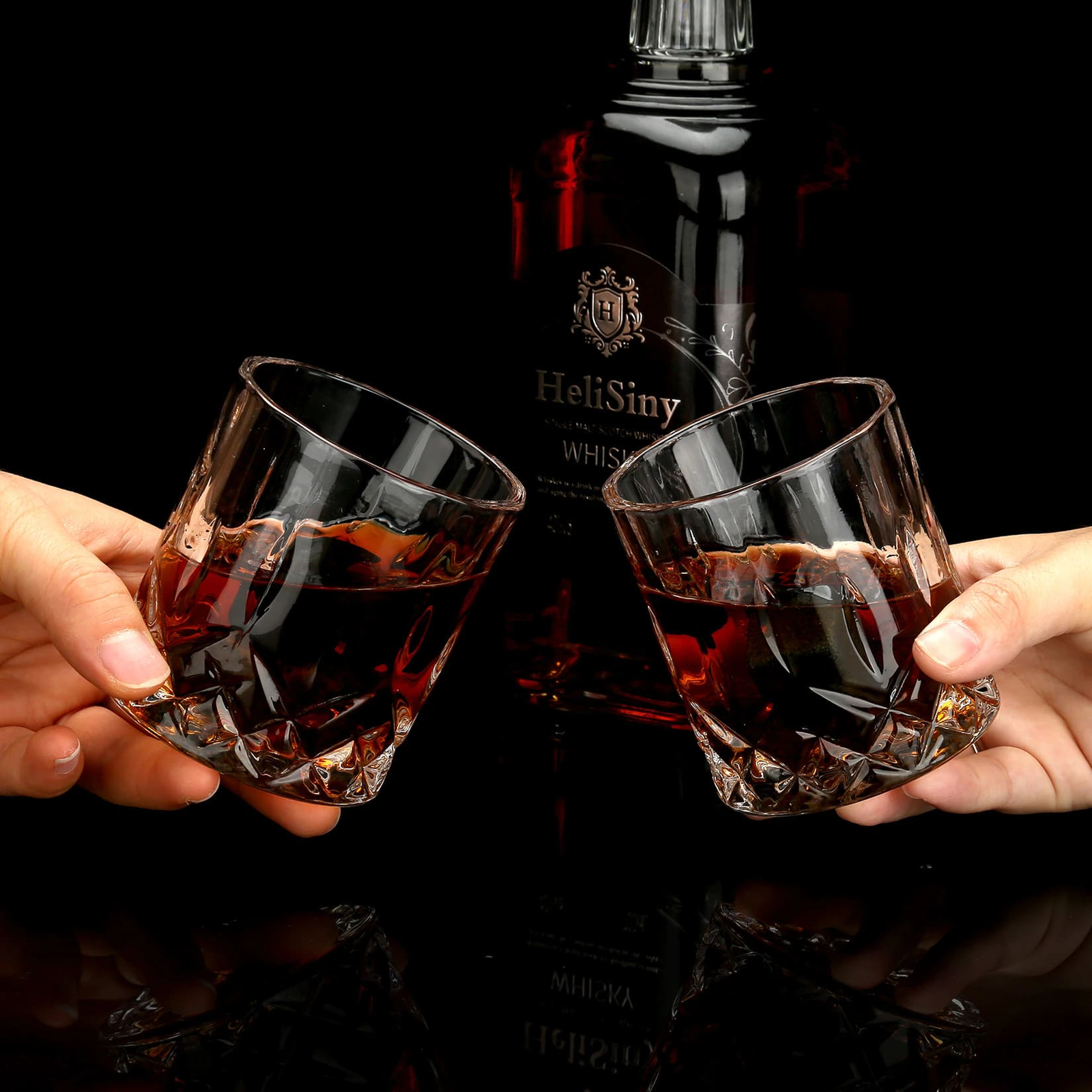 Coffret whisky en bois – 2 verres et 8 pierres