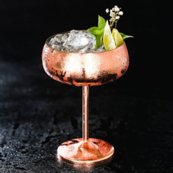 Verre à cocktail Coupe Cuivre – présentation spectaculaire – vue 1