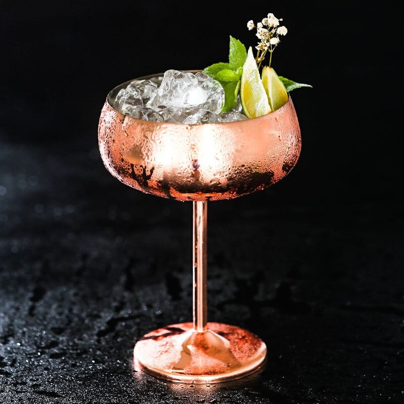 Verre à cocktail Coupe Cuivre – présentation spectaculaire