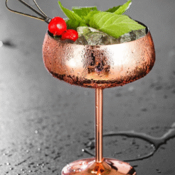 Verre à cocktail Coupe Cuivre – présentation spectaculaire – vue 2