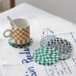 Lot de 6 dessous de verre rétro – motifs graphiques colorés