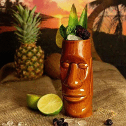Verre Tiki Moaï marron – inspiration Île de Pâques – vue 2