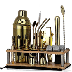 Kit barman Cobbler en Or – set cocktail – vue 1