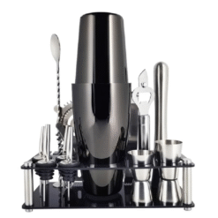 Kit barman Boston noir et argent – set complet – vue 1