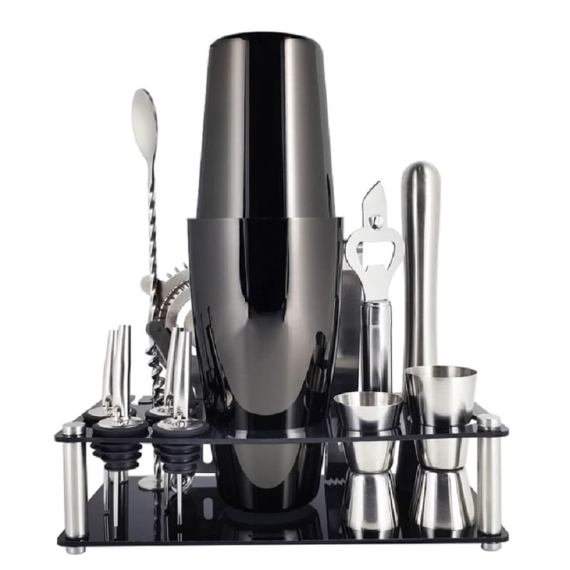 Kit barman Boston noir et argent – set complet