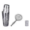 Kit cocktail gravé 3 pièces – Boston, doseur et passoire – vue 1