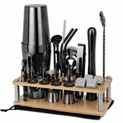 Kit barman Complet Shaker Boston Noir – set cocktail – vue 1