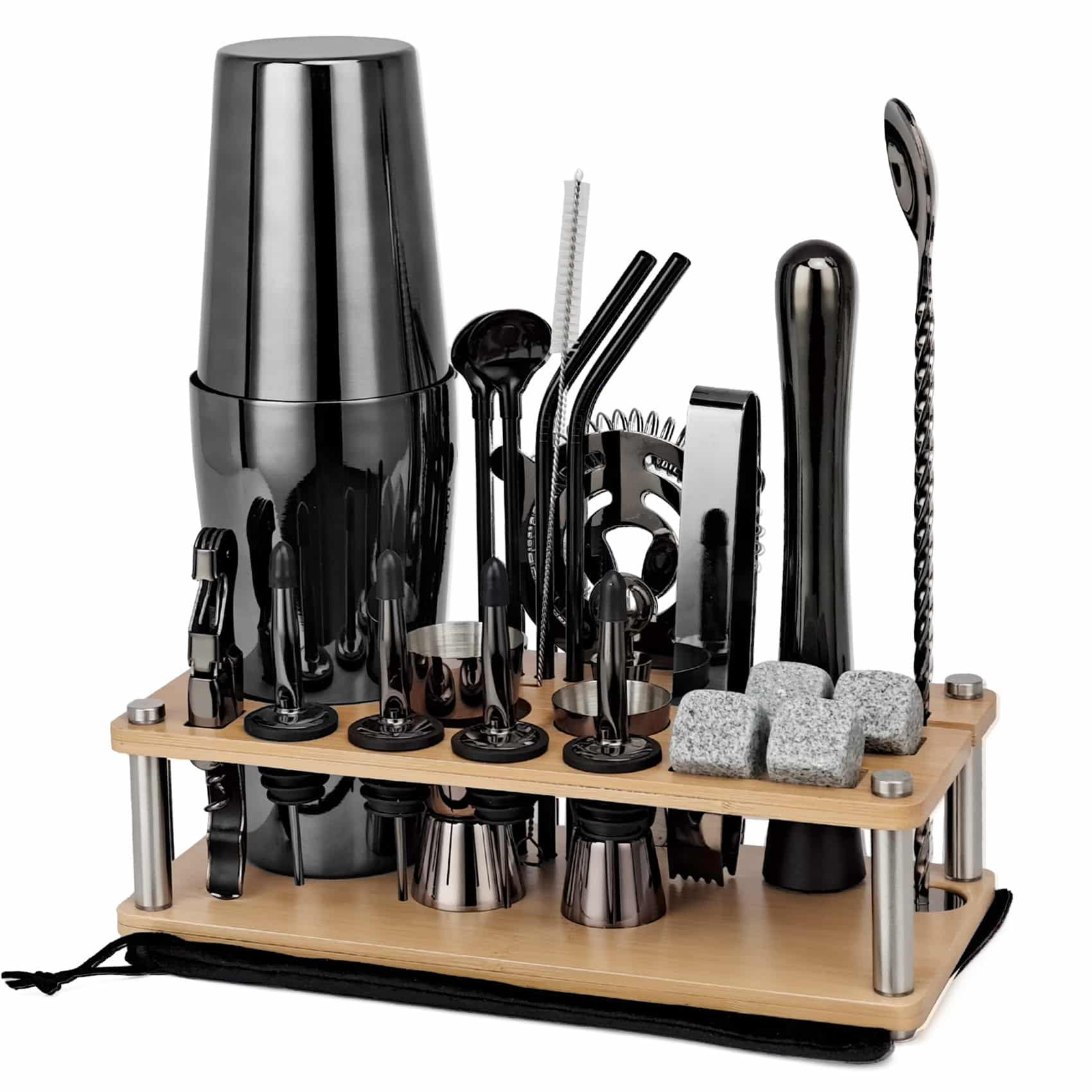 Kit barman Complet Shaker Boston Noir – set cocktail