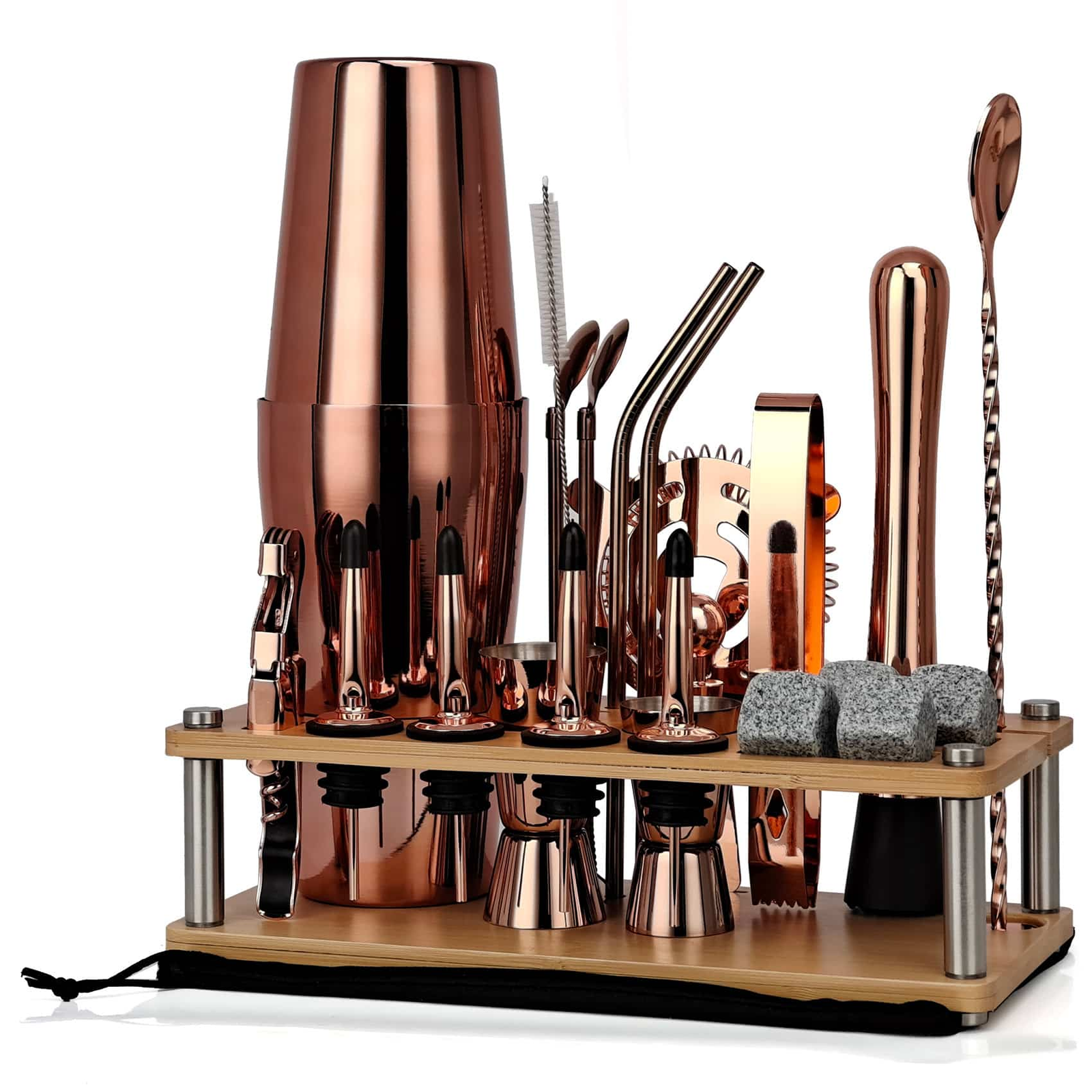 Kit barman Complet Shaker Boston Rose Gold – set cocktail