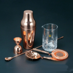 Kit cocktail rose saumon – shaker Boston 5 pièces – vue 1
