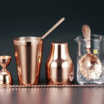 Kit cocktail rose saumon – shaker Boston 5 pièces