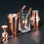 Kit cocktail rose saumon – shaker Boston 5 pièces