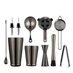 Kit barman Boston noir 10 pièces – mixologie complète – vue 1