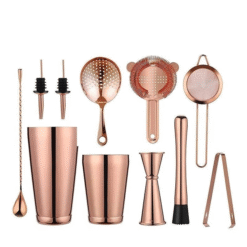 Kit barman Shaker Boston Rose Gold – set cocktail – vue 1