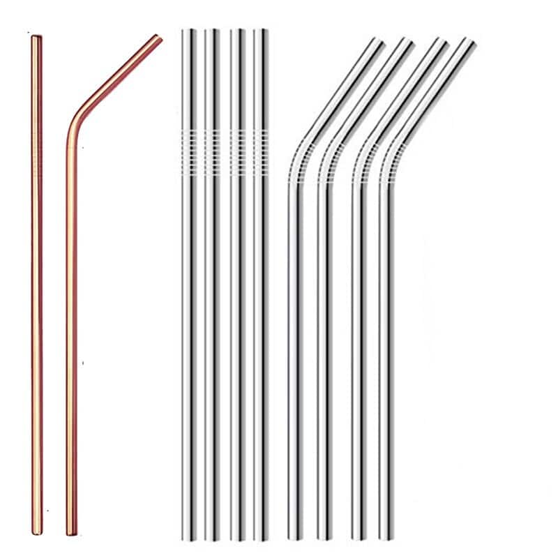 Lot professionnel de 100 pailles inox réutilisables