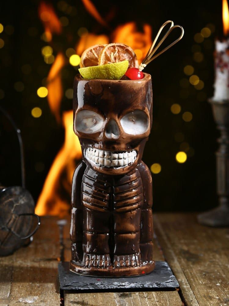 Coffret de mugs Tiki totem – cocktails tropicaux