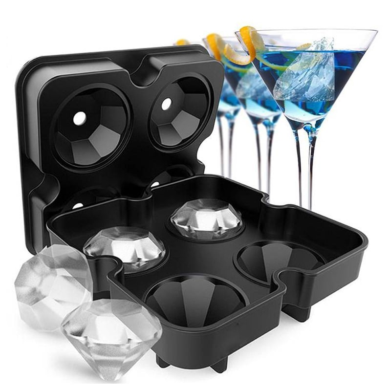 Moule à glaçons diamant 3D – 4 pierres de glace