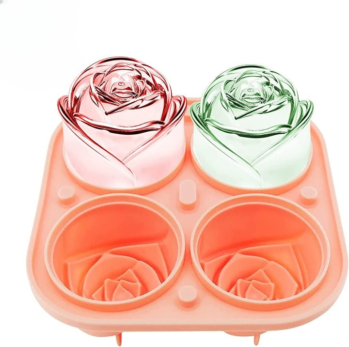 Moule à glaçons roses 3D – 2 fleurs