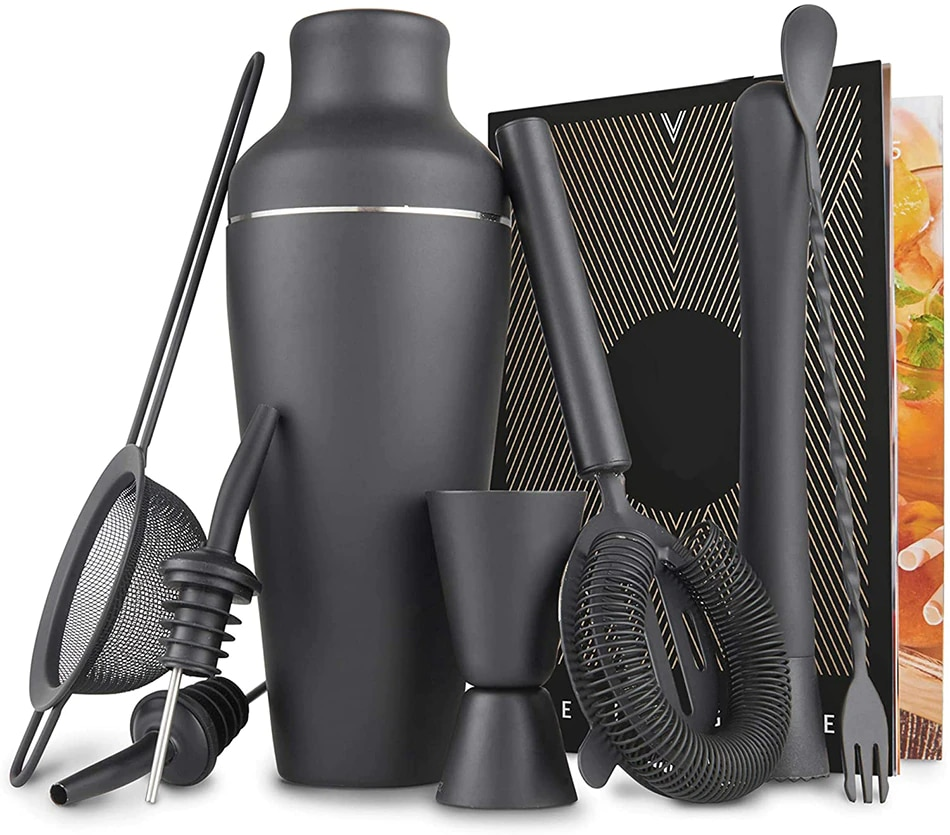 Kit barman Continental Shaker Noir Mat – set cocktail