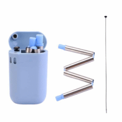 Paille réutilisable en inox Pliable – cocktail durable – vue 1