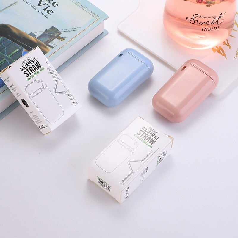 Paille réutilisable en inox Pliable – cocktail durable
