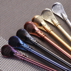 Cuillère-paille inox 2-en-1 pour cocktails – vue 2