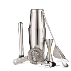 Kit barman professionnel inox 7 pièces – shaker Boston – vue 1