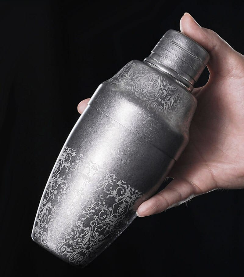 Shaker cocktail professionnel à arabesques – 500 ml