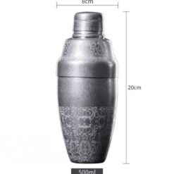 Shaker cocktail professionnel à arabesques – 500 ml – vue 2