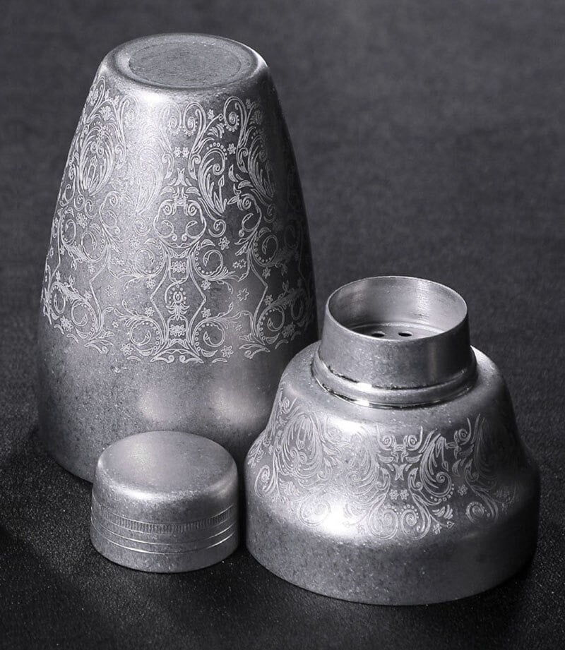 Shaker cocktail professionnel à arabesques – 500 ml