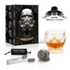Coffret whisky tête de mort – verre, pierres et accessoires – vue 1