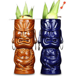 Mug Tiki Totem bicolore – céramique polynésienne – vue 1