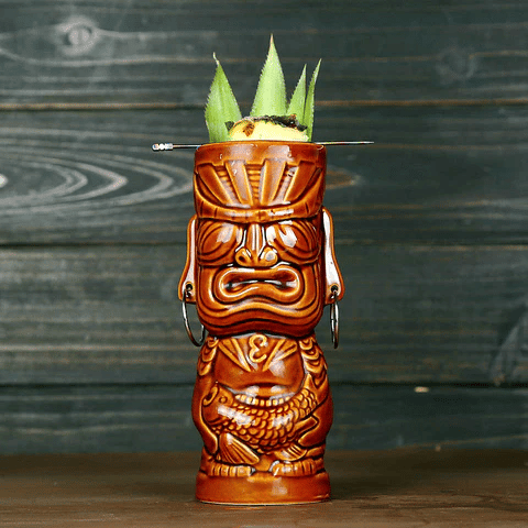 Mug Tiki Totem bicolore – céramique polynésienne