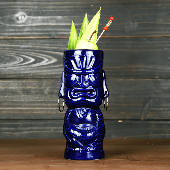 Mug Tiki Totem bicolore – céramique polynésienne