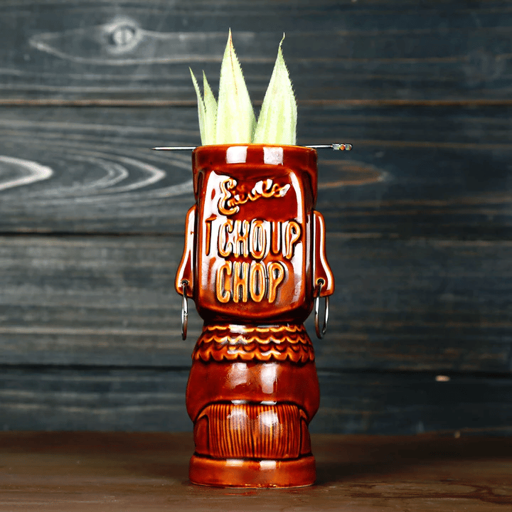 Mug Tiki Totem bicolore – céramique polynésienne