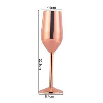 Duo de flûtes à champagne martelées – doré et cuivre