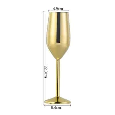 Duo de flûtes à champagne martelées – doré et cuivre