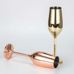 Duo de flûtes à champagne sur pied – finition métallisée – vue 2