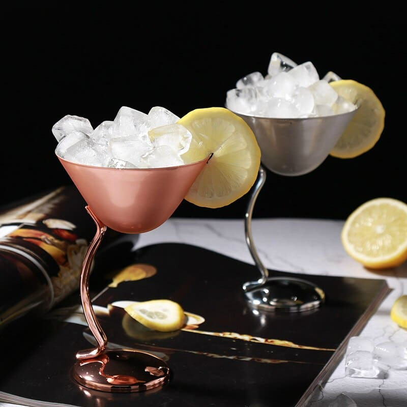 Verre à Martini Cuivre pied incurvé
