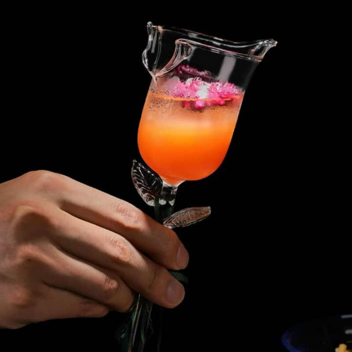 Verre à cocktail Rose – présentation spectaculaire